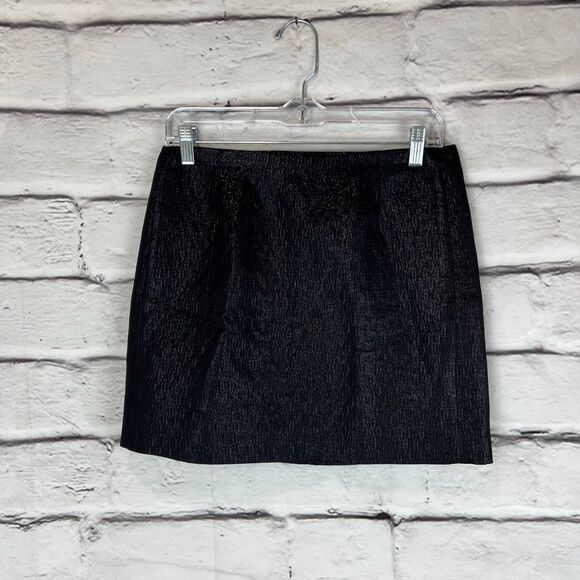 J. Crew Women's Black Metallic Mini Skirt Size 2 Short - Picture 3 of 7